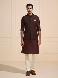 THE REGAL BURGUNDY ALLURE TEXTURED WAISTCOAT
