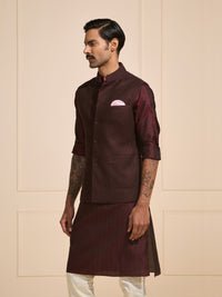 THE REGAL BURGUNDY ALLURE TEXTURED WAISTCOAT