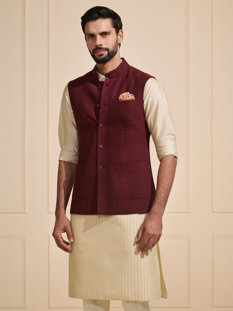THE BESPOKE DARK GARNET WAISTCOAT