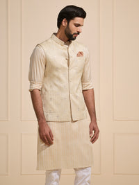 IVORY SILKSCAPE: TEXTURED LUXE WAISTCOAT