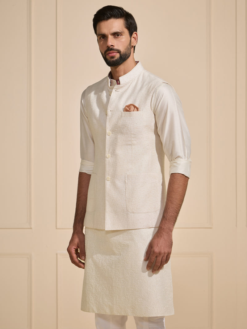 THE SNOWFALL GRACE WHITE BESPOKE WAISTCOAT