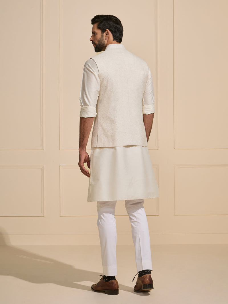 THE SNOWFALL GRACE WHITE BESPOKE WAISTCOAT