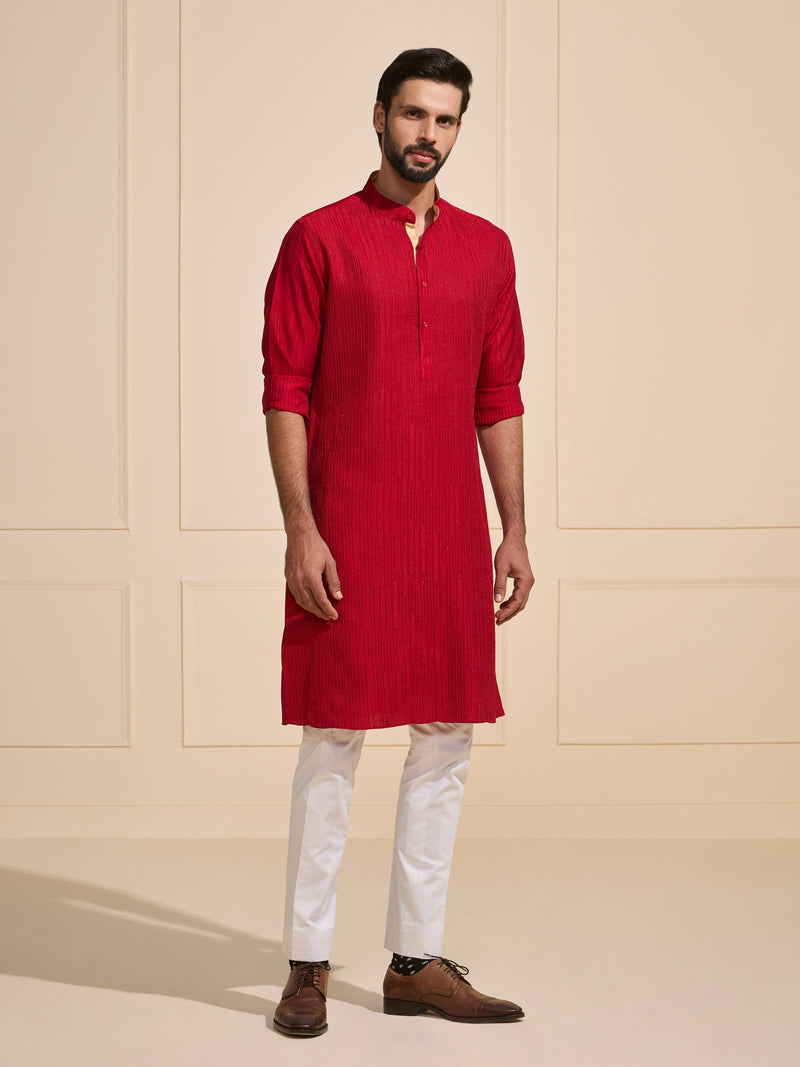THE FIERY BLOOM: TRADITIONAL FESTIVE KURTA