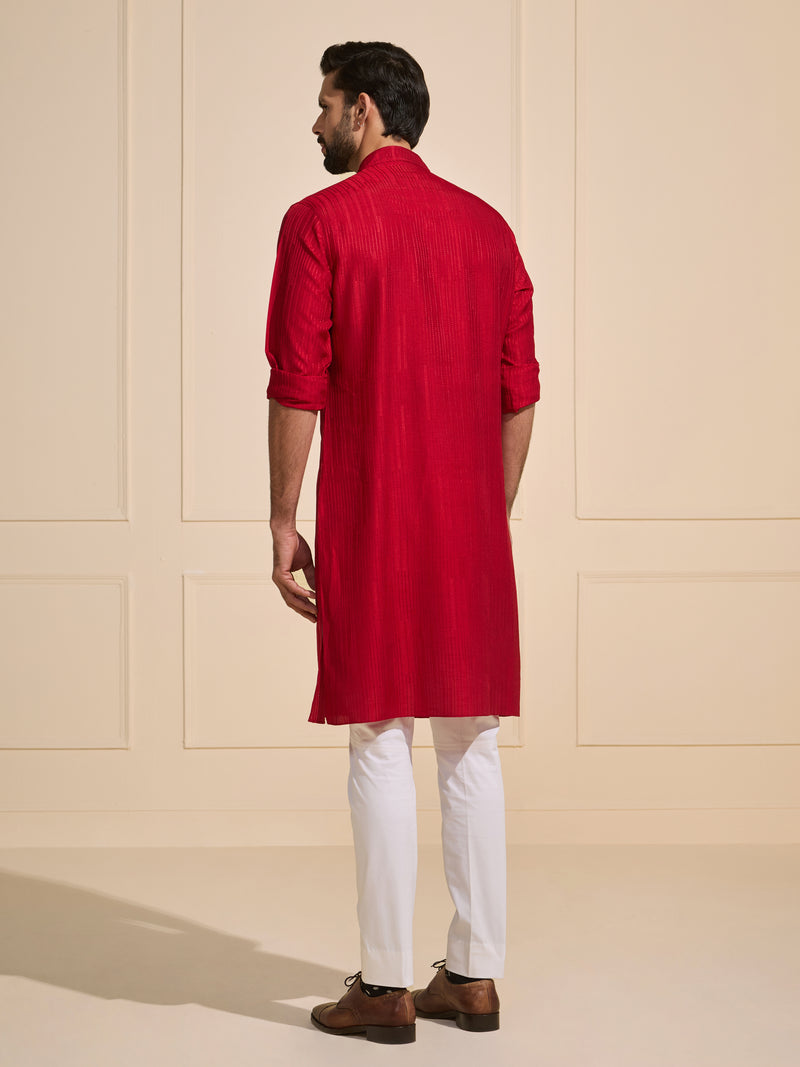 THE FIERY BLOOM: TRADITIONAL FESTIVE KURTA