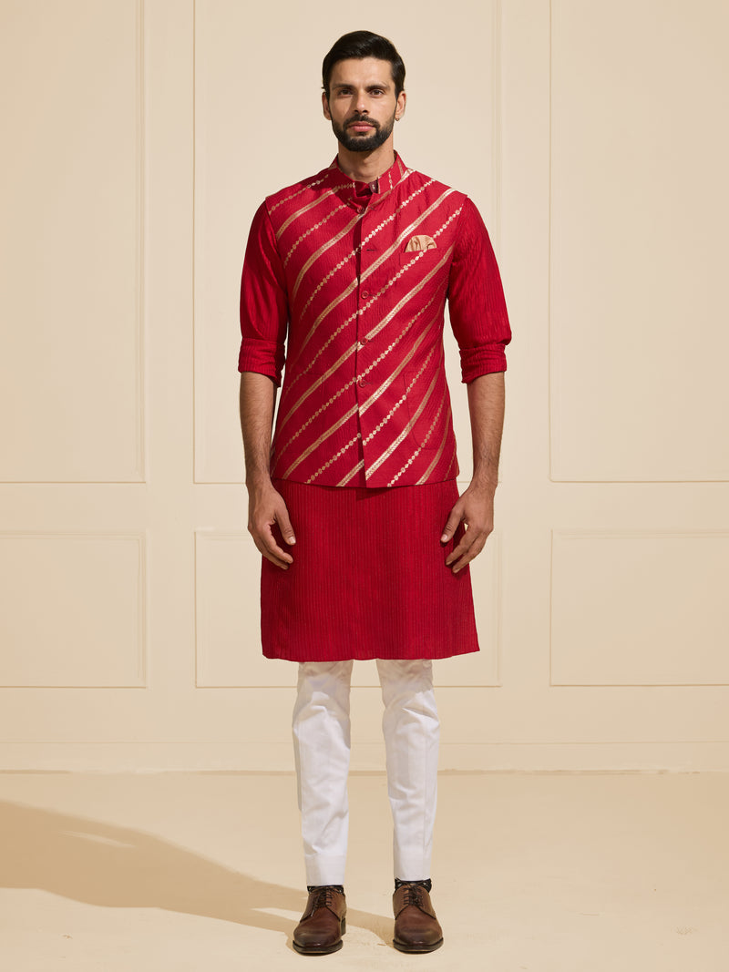 THE FLAMEGOLD RED FESTIVE WAISTCOAT
