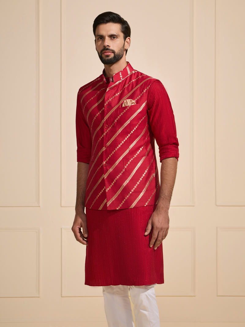 THE FLAMEGOLD RED FESTIVE WAISTCOAT