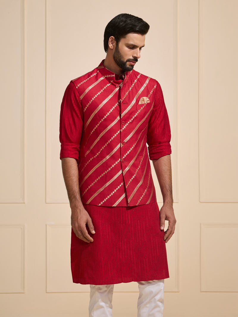THE FLAMEGOLD RED FESTIVE WAISTCOAT