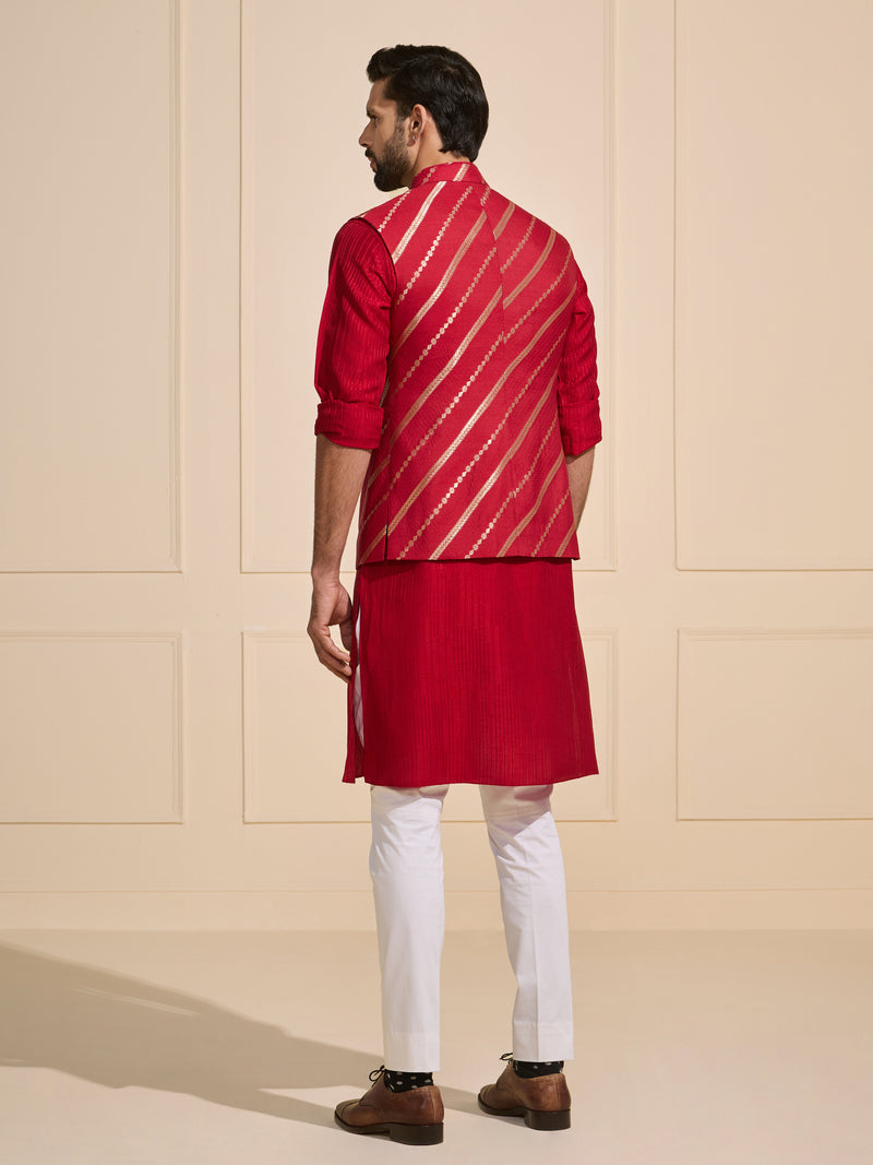 THE FLAMEGOLD RED FESTIVE WAISTCOAT