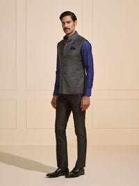 THE STORM GREY WOVEN SLEEK WAISTCOAT