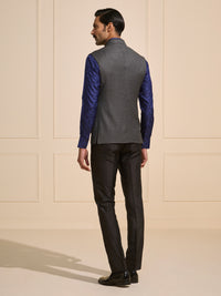 THE STORM GREY WOVEN SLEEK WAISTCOAT