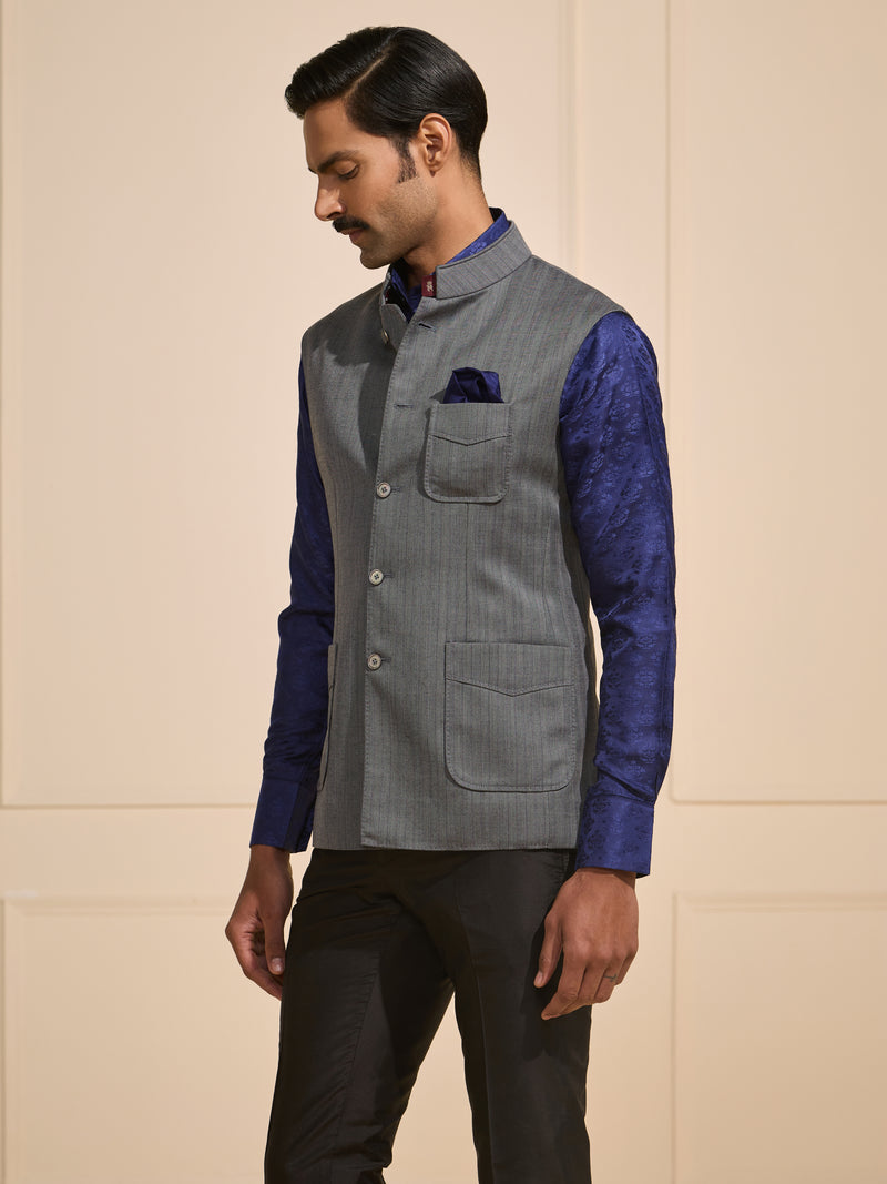 THE MYSTIC SILVER LUXE WAISTCOAT