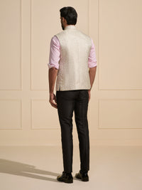 THE IVORY SERENADE: FLORAL WEAVES WAISTCOAT