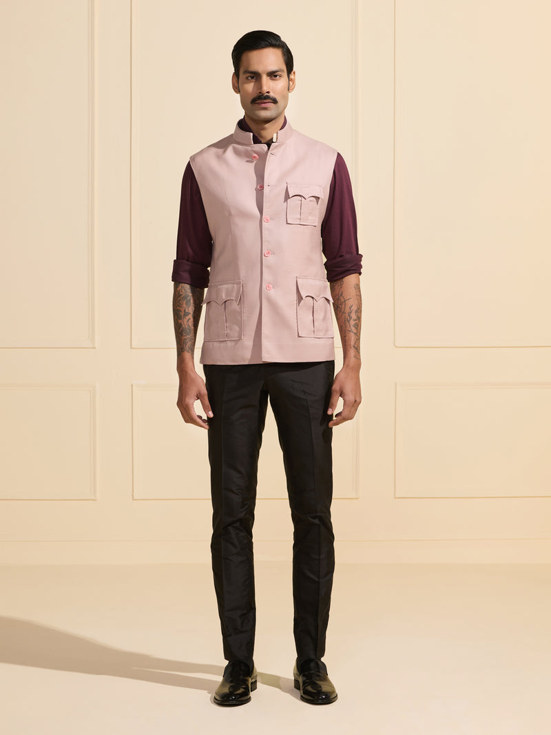 THE PASTEL PRINCE: BLUSH PINK WAISTCOAT