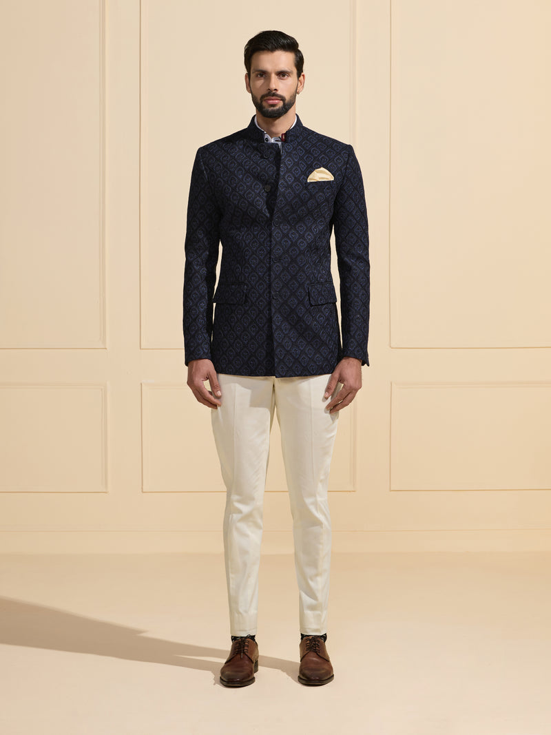 THE OBSIDIAN GEOMETRIC BESPOKE BANDHGALA