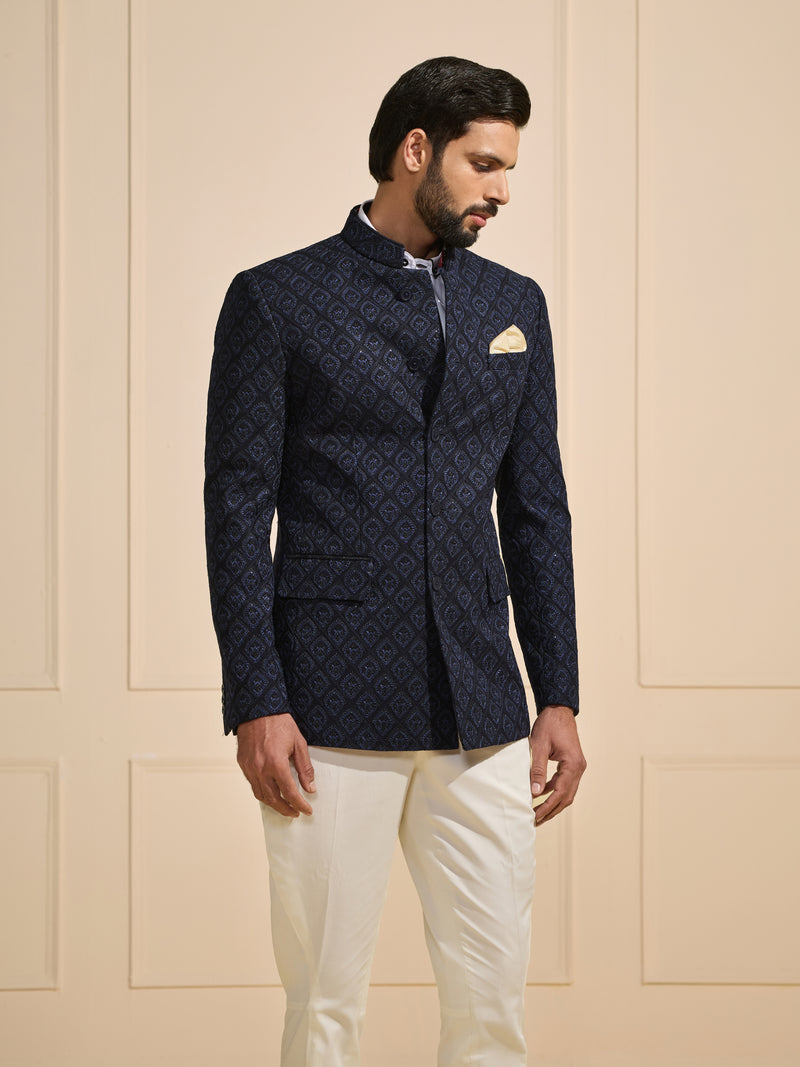 THE OBSIDIAN GEOMETRIC BESPOKE BANDHGALA