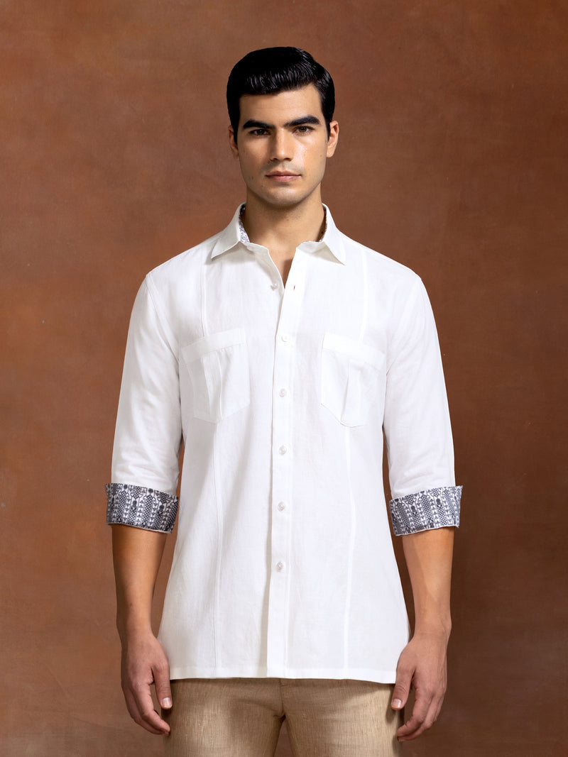 LINEN PANEL SHIRT