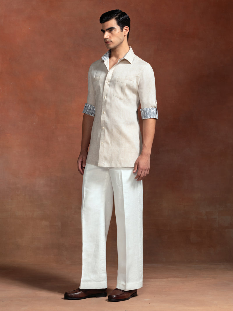 LATTICE PINTUCK SHIRT