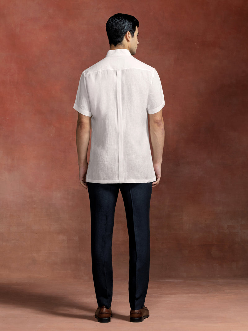 CREAM BAND COLLAR SHIRT