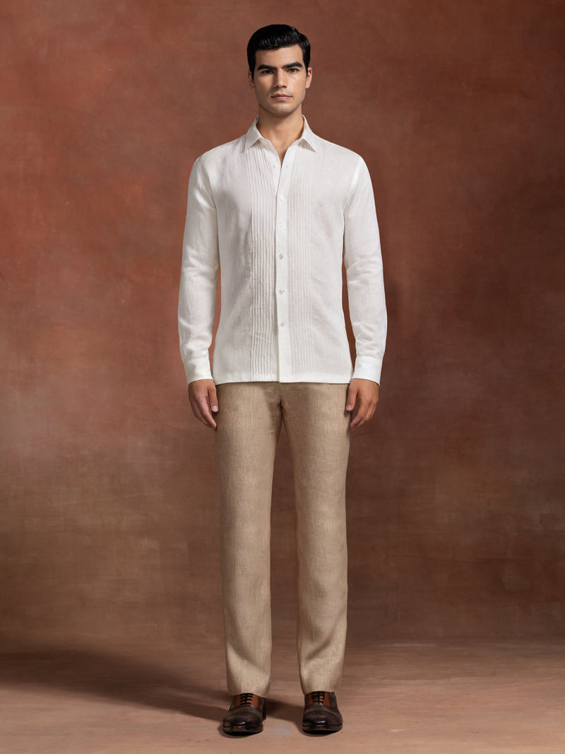 LINEN TUXEDO SHIRT