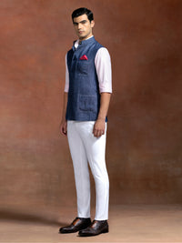 INDIGO LINEN VEST