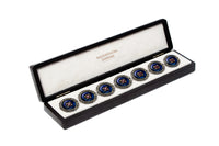 SAPPHIRE & RUBY GEOMETRIC JEWEL BUTTON