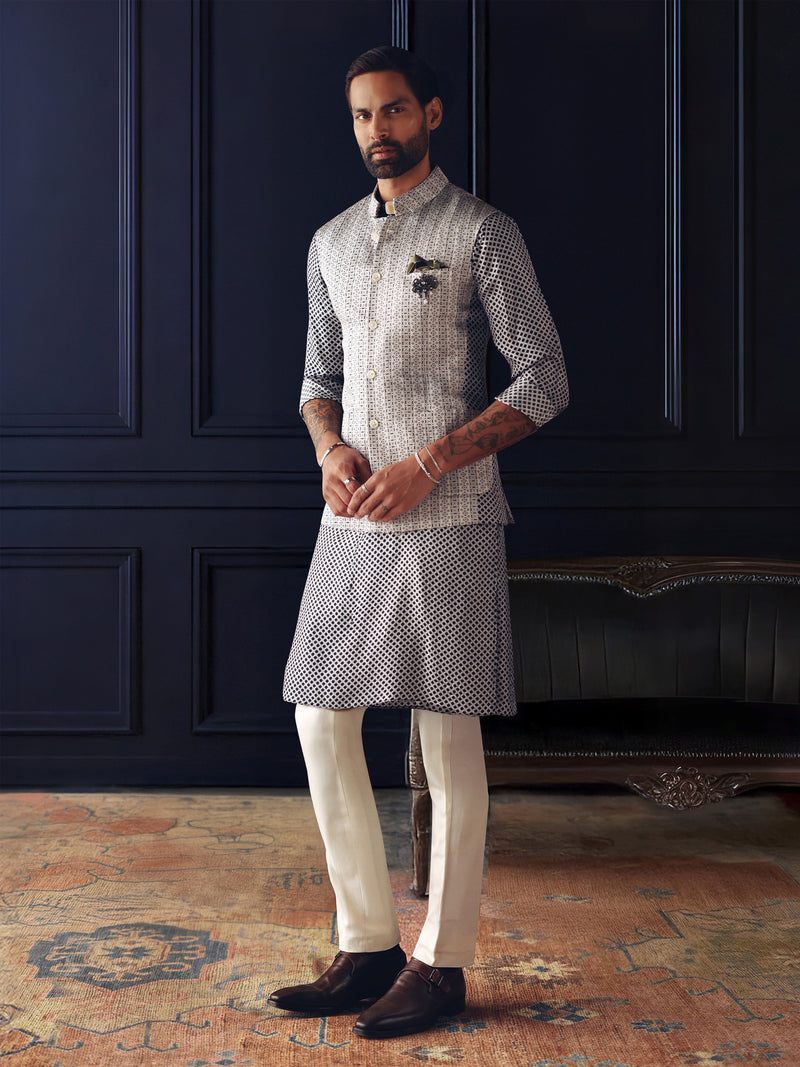 IVORY MATRIX WAISTCOAT