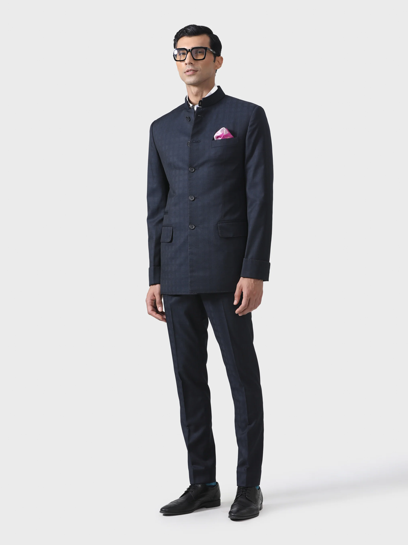 ELITE ELEGANCE HANDMADE BANDHGALA SUIT IN WOOL