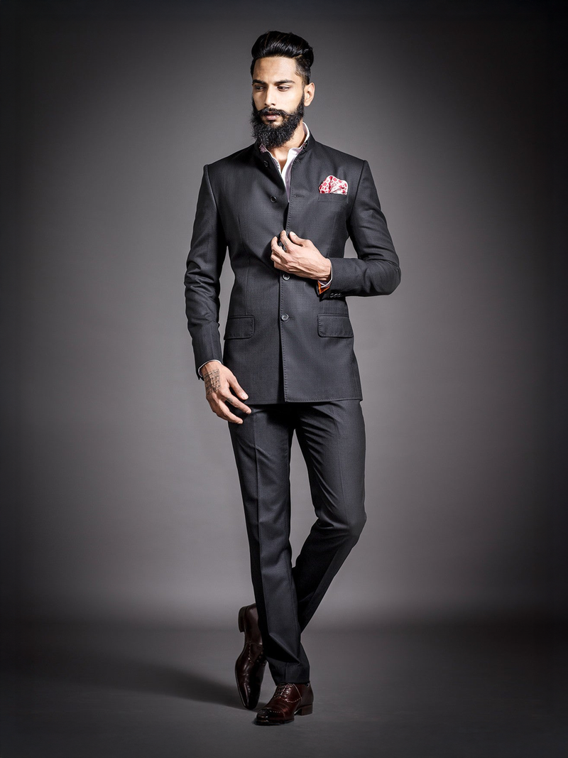 MIDNIGHT MONARCH BANDHGALA SUIT