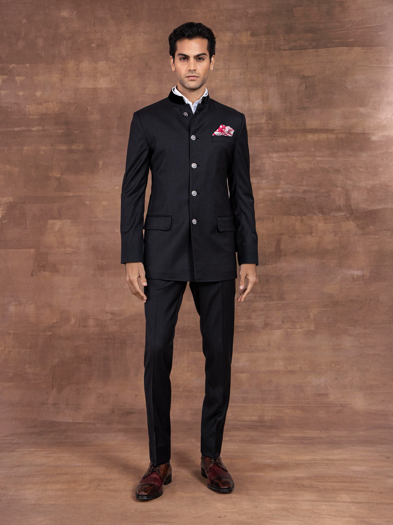 CHARCOAL CLASSIC BANDHGALA SUIT