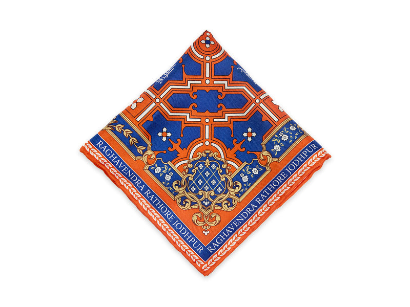 THE MAHARAJA MOSAIC POCKET SQUARE - ORANGE