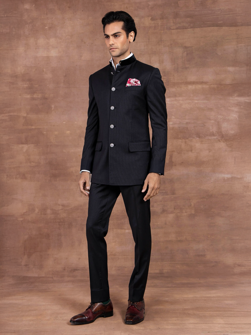 CHARCOAL CLASSIC BANDHGALA SUIT