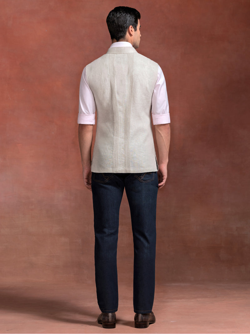 THE TEXTURED LINEN WAISTCOAT