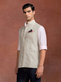 THE TEXTURED LINEN WAISTCOAT