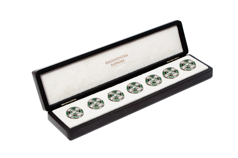 EMERALD NOIR ACHKAN BUTTONS SET