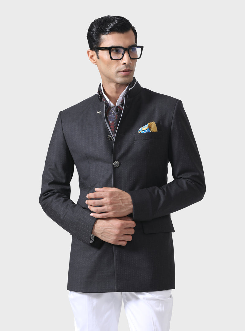 OPULENT NOIR THE BESPOKE BANDHGALA