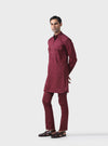 ELITE BESPOKE COMFORT MARRON COTTON PATHANI SUIT WITH SHALWAR