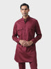 ELITE BESPOKE COMFORT MARRON COTTON PATHANI SUIT WITH SHALWAR