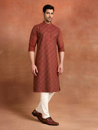 TERRACOTTA LATTICE KURTA