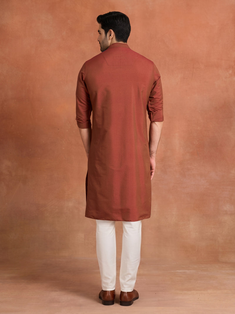 TERRACOTTA LATTICE KURTA