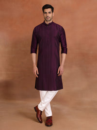 MAGENTA PINTUCK SILK KURTA