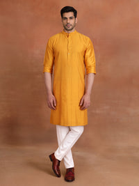 MARIGOLD PINTUCK SILK KURTA