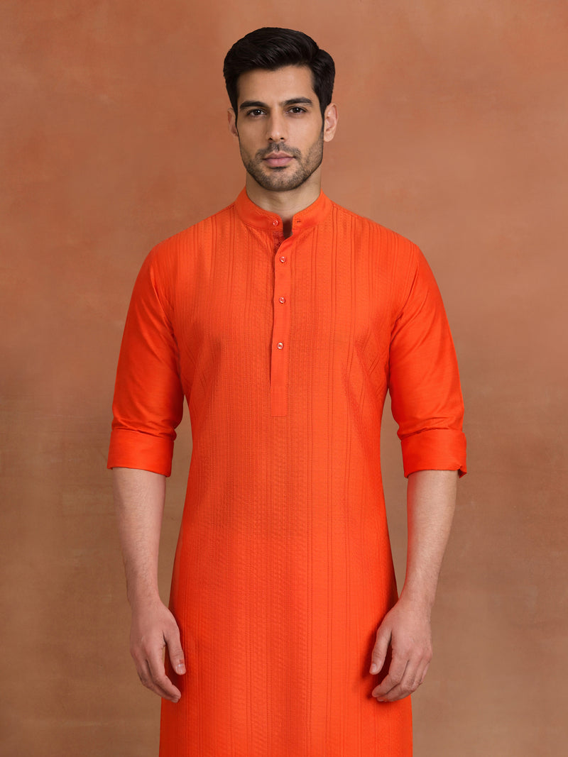 SAFFRON PINTUCK SILK WAISTCOAT