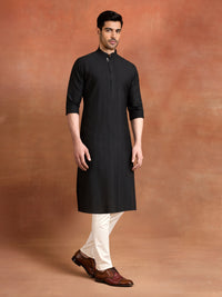 MIDNIGHT STITCH SILK KURTA