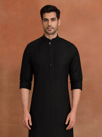 MIDNIGHT STITCH SILK KURTA