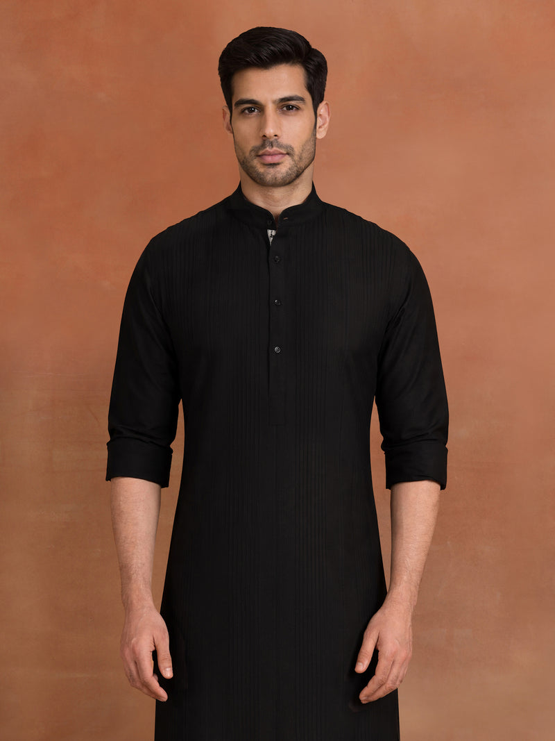 MIDNIGHT STITCH SILK KURTA