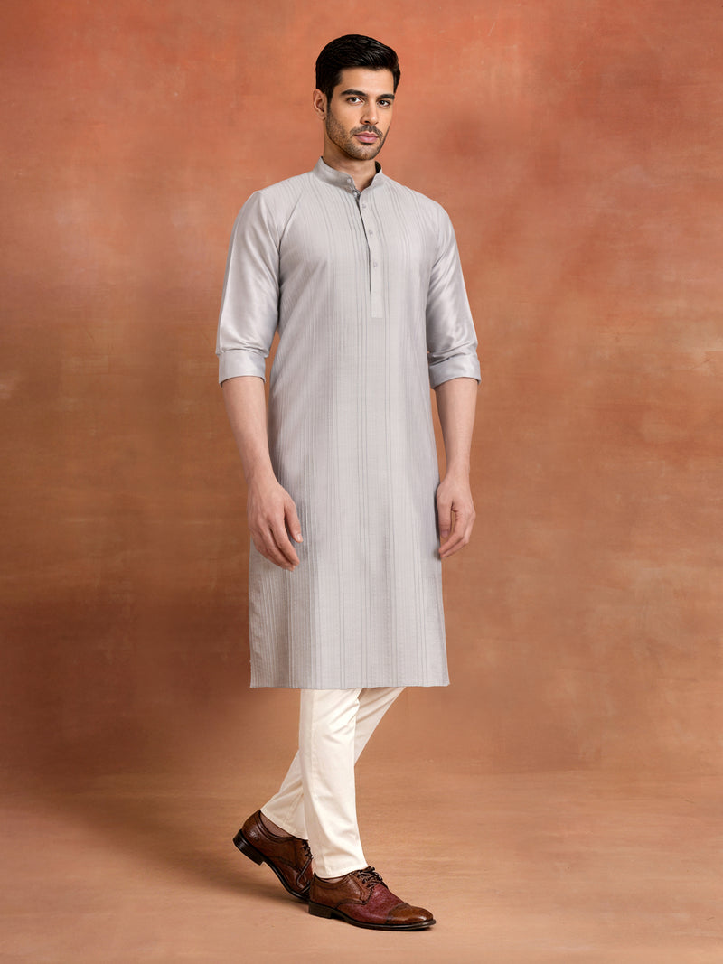 ASH GREY SIGNATURE KURTA