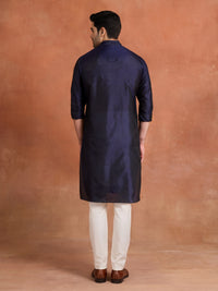 NAVY SILK CLASSIC KURTA