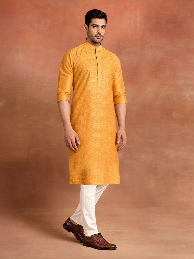 SUNBURST YELLOW EMBROIDERED KURTA