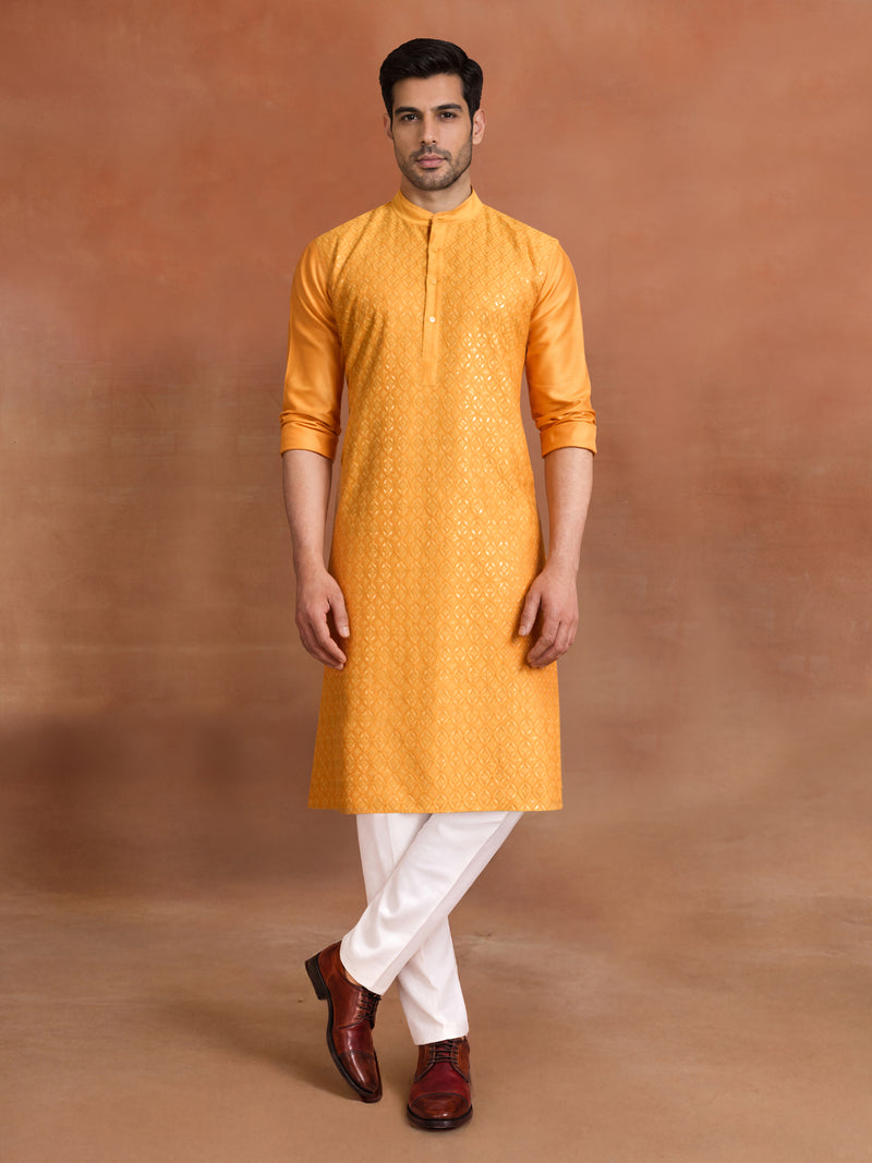 SUNBURST YELLOW EMBROIDERED KURTA