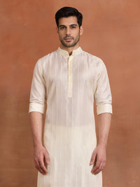 CRÈME SILK PINTUCK KURTA